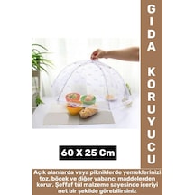 Kamp Piknik Outdoor Rüzgar Toz Sinek Böcek Koruyucu Katlanabilir Pratik Tül Yemek Koruma Şemsiyesi Çok Renkli