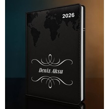 Bk Gift Kişiye Özel İsimli Termo Sert Kapak 2026 Siyah Ajanda -1, Öğretmenler Günü Hediyesi, Yeni İş Hediyesi 35287 Bk Gift Renkli