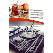 Hyd 4'lü Çırpıcı Şeklinde Çay Kaşığı Mini Çırpıcı Çok Renkli