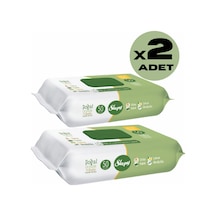 Sleepy Doğal Organik Pamuklu El Yüz Vücut Temizlik Havlusu Islak Mendil 2 x 50 Yaprak