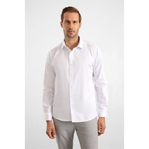 Süvari Beyaz Slim Klasik Yaka Düz Casual Gömlek Sgm1008400022-bey