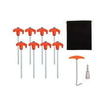 Suntek 8x Çadır Kazıkları Hafif Vida Mandalları Açık Hava Turuncu Ve Gümüş Turuncu - Gümüş