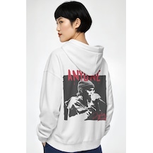 Sevbano Justin Bieber Anyone Şarkıcı Sırt Baskılı Unisex Oversize Penye H beyaz