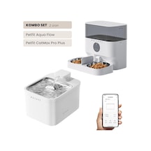 Petfit Aqua Flow Wifi Akıllı Bataryalı Otomatik Kedi Köpek Su Pınarı Çeşmesi Şelalesi+petfit Catmax Pro Plus 5l Wi-fi Kameralı Akıllı Otomatik Mama Kabı Besleme Ünitesi Bundle