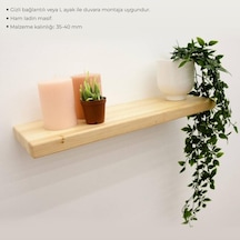 Rafkestir Masif Ladin Duvar Rafı Ham 150 CM x 18 CM