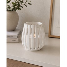 Bezos Japandi Tarzı Lamel Desenli Tealight Mumluk Minimalist Rüzgar Feneri Mmbz Çok Renkli