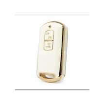 Gma Keys Lüx Honda Pcx 150 Sh125 C125 Scooter Nano Anahtar Kılıfı Beyaz Gold Altın Renk 1.ci Kalite