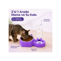 Kedi Köpek Mama Ve Su Kabı, Otomatik Suluk, Paslanmaz Çelik Evcil Hayvan Mama Kabı