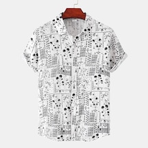 Snapbuy Erkek Yaz Çiçek Kısa Kollu Hawaii Gömlek Slim Fit Plaj Bluzgreen Green