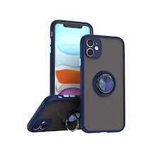 Newface - 18 - İphone 11 Kılıf Montreal Yüzüklü Silikon Kapak - Edntrend - - Lacivert