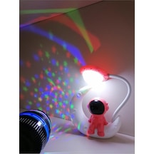 Işık Kasabası 2 Yıldız Yansımalı Rgb Projeksiyon Sihirli Küre Ve Astronot Hem Masa Hem Gece Lambası Siyah 20 X 10
