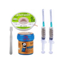 Mechanic Krem Lehim Mechanic Solder Paste 42 Gr 138c Lehim Emme Temizleme Teli 1,5 Mm Ve Metal Spatula Seti01