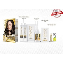 Serisi 24k Altın Parçacıklı Serum İle 1 Kutu 2 X 50 Ml Ve Geliştiriciler Saç Boyası Kahve 4.0
