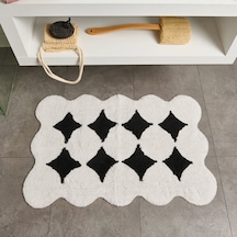 Soft Elegant Curves Tufting Banyo Paspası - Siyah - 60x90 Cm Çok Renkli