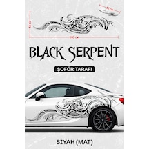Black Serpent Yan Gövde Sticker Kaplama Siyah Mat Şoför - 864811967