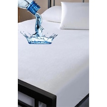 Altın Karma 200x200+30 Cm Fitted Alez Çift Kişilik Sıvı Geçirmez Micro Yatak Koruyucu Beyaz