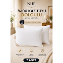 %100 Kaz Tüyü Dolgulu, %15 Gıdık Uyku Yastığı/50x70 1250gr/2 Adet