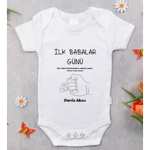 Bitmeyenkartus Bk Kids Isimli Ilk Babalar Günü Tasarımlı Bebek Body Zıbın - Mode (547901061) Beyaz