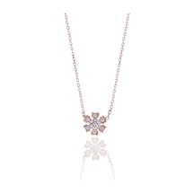 Kar Tanesi Tasarım Zirkon Taşlı Rose Kaplama Gümüş Kadın Kolye 201025086 Gümüş