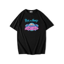 Brz Collection Unisex Oversize Rick And Morty Space Ship T-shirt-siyah Siyah