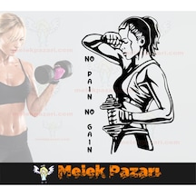 No Pain No Gain Fitnes Spor Salonu Duvar Sticker.