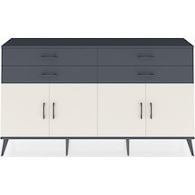 Arges Konsol 2 Raflı 4 Çekmeceli 8 Kapaklı 176x30x99 Antrasit-ayt Antrasit-aytaşı/antrasit