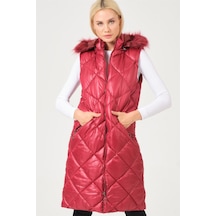 Z6717 Dewberry Bayan Yelek-düz Bordo Düz Bordo
