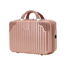 Mufunye Ücretsiz Kombinasyonlu Saklama Bölmeleriyle Donatılmış, Gül Rengi Altın Rengi 14 İnç Kozmetik Saklama Kutusu
