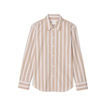 Calvin Klein Yarndye Cotton Poplı, Hms, Xs Bej Kadın Gömlek Kahverengi