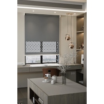 Perdea Lazer Kesim Mat Stor Perde, Lazer Kesimli Modern Serisi, M-4004 Antrasit Renk