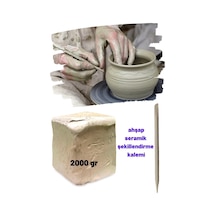 Seramik Hamuru Beyaz Ve Ebeşuar Şekillendirme Kalemi, Doğal Kil 2000 Gr 2 Kg