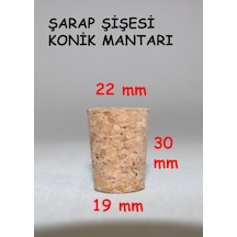 Şarap Şişesi Için Konik Mantar Tıpası 30 22 19 Mm 10 Adet