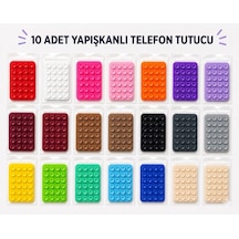İphone 11 Pro Uyumlu Silikon Vakumlu Telefon Tutucu, Kaymaz 10 Adet