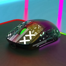 Shineyee Beyaz Rgb Işıklı 3 Modlu Kablosuz Mouse - 5 Seviye Dpı, 2.4g/bt, Type-c Şarj, 500mah Batarya, Taşınabilir Oyuncu Mouse