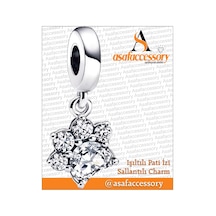 Işıltılı Pati İzi Sallantılı Charm Gümüş Kaplama