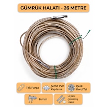 Tır Dorse Kamyon Konteyner Gümrük Halatı Galvanizli Çelik Tel 26 Metre 6mm