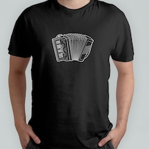 Herşey Nota Akordeon Siyah T-shirt Unisex 001