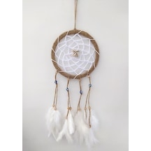 Hdmarketim Nazar Boncuklu Düş Kapanı Dreamcatcher Kuş Tüyü Duvar Süsü