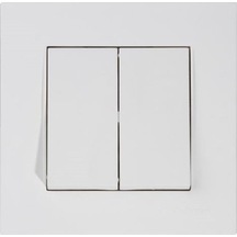 Mutlusan Komütatör Ikili Anahtar Rita Beyaz Mek + Tuş Çerçeveli