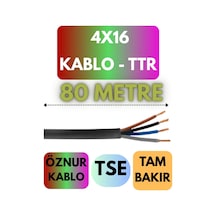 Öznur 4x16 Ttr Kablo Metre Seçenekli Siyah - 80 Metre