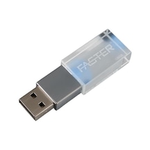 Faster 128 Gb Mimi Serisi Usb 3.0 Yüksek Hızlı Mavi Işıklı Metal Flash Bellek -