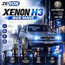 Alfa Romeo 155 Xenon H3 Buz Mavi Led Far Ampulü 12v 2 Adet Yüksek Aydınlatma Kolay Montaj