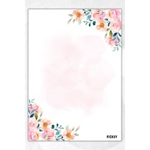 A5 Çiçek Bloknot Çizgisiz Defter - 50 Yaprak - Memopad - Notepad - Not Defteri - Not Kağıdı - 2950 Çok Renkli