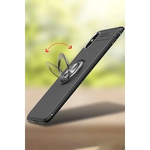 Apple iPhone  Uyumlu  Xs Max Kılıf Range Yüzüklü Silikon - Siyah