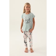 Rolypoly Sweet Yeşil Kız Çocuk Pijama Takımı 5274-42921 Su Yeşili