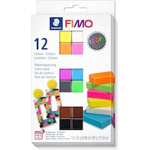 Staedtler Fimo 8013 C12-3 Set Modelleme Kili Fımo Effect Neon Ren