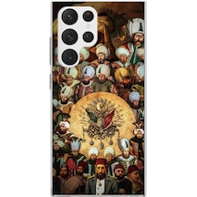 Samsung Galaxy S22 Ultra Uyumlu Osmanlı Padişahları Baskılı Silikon Kılıf Renkli