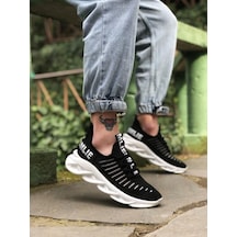 BA0602 Phantom Yüksek Taban Tarz Sneakers Siyah Beyaz Erkek Spor Ayakkabısı Siyah