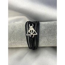 Haryy Potter Ölüm Yadigarları Üçgen Gümüş Metal Bileklik Ayarlana Renkli