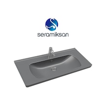 Seramiksan Saturn A142031K Etajer Uyumlu Lavabo Mat Antrasit 100 x 45 CM